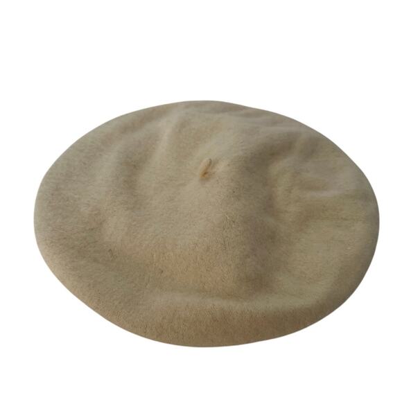 Halogen Women's Wool Blend Beret Hat Ivory Eggnog One Size Chic Winter Accessory - Picture 1 of 5